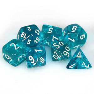Chessex Translucent: Teal/White 7 Dice Set