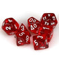 Chessex Translucent: Red/White 7 Dice Set