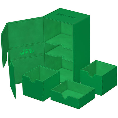 Ultimate Guard Twin Flip N Tray Deck Box - Monocolor Green (200+)