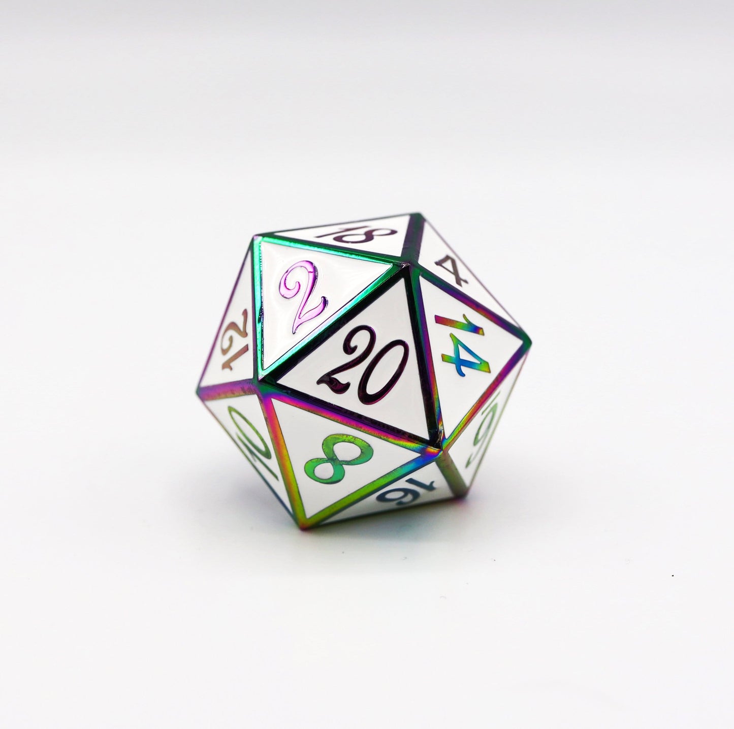 35mm Metal D20 - Burnt Opal with White