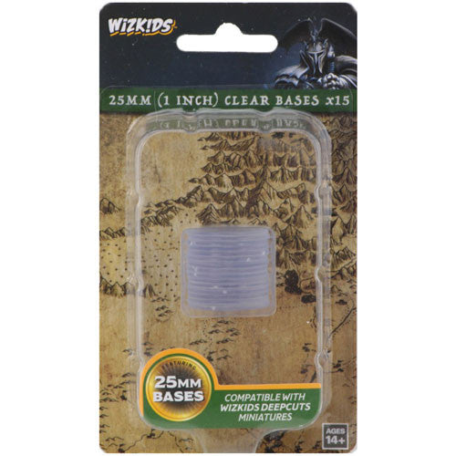Wizkids Deep Cuts: 25mm (1 inch) Clear Bases x15