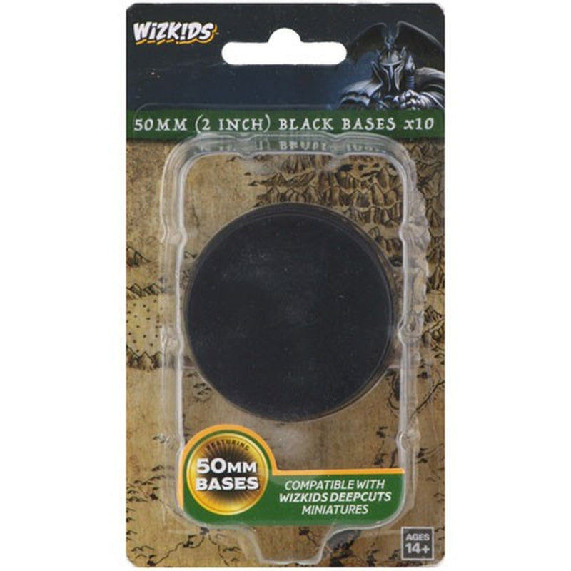 Wizkids Deep Cuts: 50mm (2 Inch) Black Bases x10