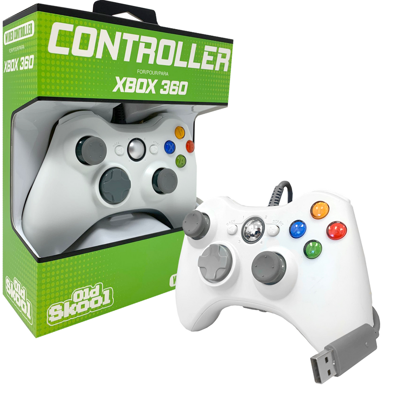 Old Skool Xbox 360 Wired Controller - White