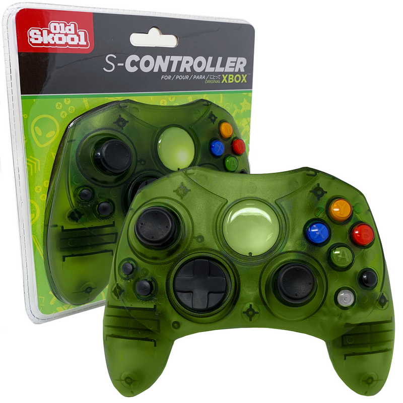 Old Skool Xbox Controller S Type Wired Game Pad Green